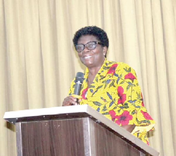Mrs Adelaide Annor-Kumi, Chief Director of the Ministry of Interior, speaking on behalf of the Minister, Mr Ambrose Dery