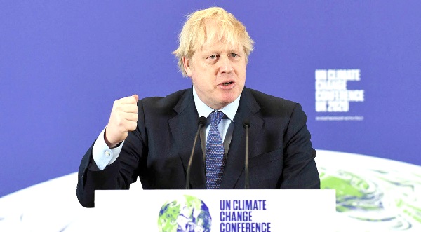 Boris Johnson, UK Prime Minister, at the launch of COP26. Picture: Andrew Parsons
