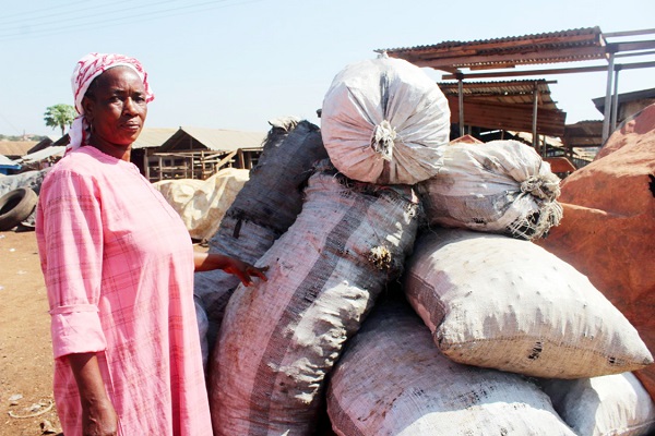 Mrs Mariyah Yahaya, a charcoal seller at the Nana Bosoma Market in Sunyani