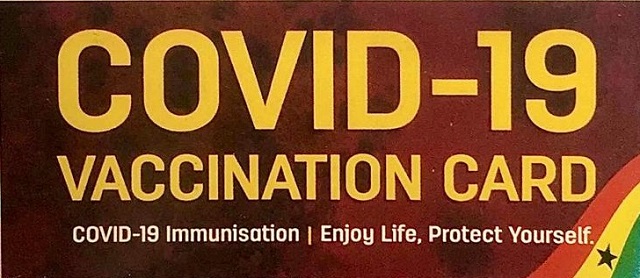 Front of the Government of Ghana Covid-19 Passport