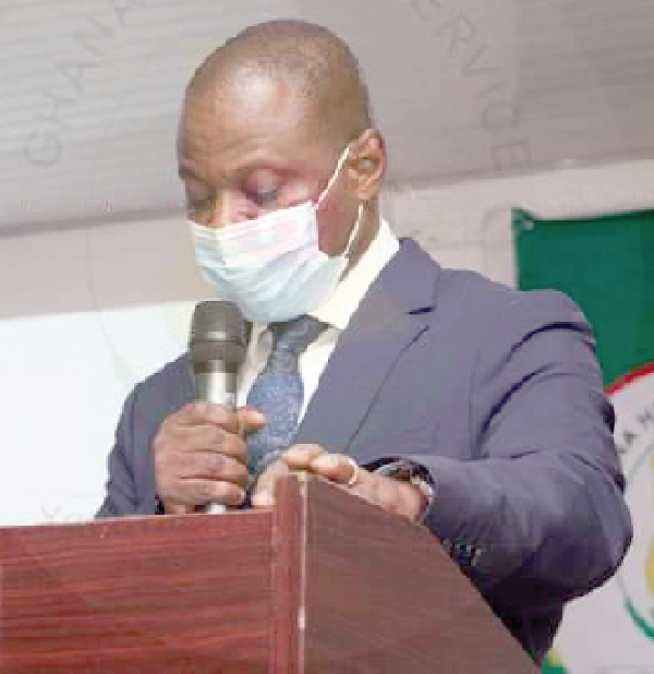 Dr Patrick Kuma-Aboagye, Director-General of the Ghana Health Service, addressing the meeting 