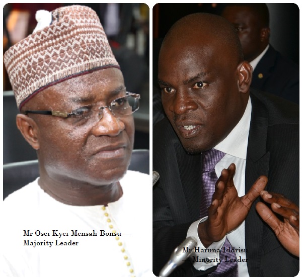 From L-R: Mr Osei Kyei-Mensah-Bonsu , Majority Leader and Mr Haruna Iddrisu, Minority Leader