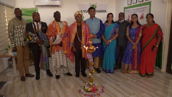 The Indian High Commissioner to Ghana, Mr Sugandh Rajaram commissioning the Ayush medical centre