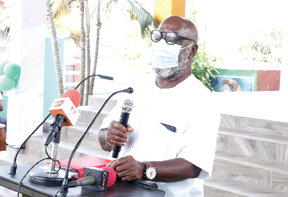 Prof kwame Karikari speaking at the event. Picture: NII MARTEY M. BOTCHWAY