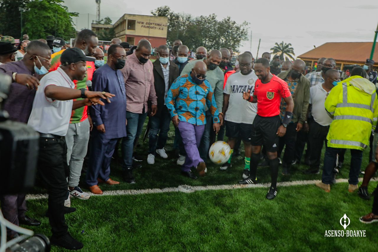President commissions GHC3m astro turf at Bantama