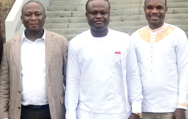  The UESD grant winners. From left: Dr Sam-Quarcoo-Dotse, Dr Isaac Larbi (lead researcher) and Dr Andrew Manoba Limantol.
