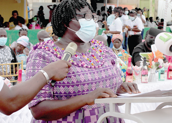 Mrs Phyllis Emefa Senyo, Regional Director, Social Welfare, speaking at the function