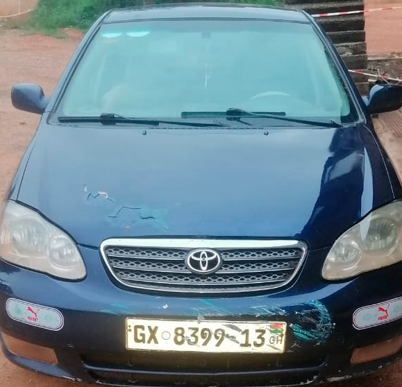 The vehicle supposedly used by the suspected robbers