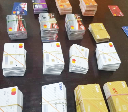FLASHBACK: Some of the ATM cards retrieved from the suspect 