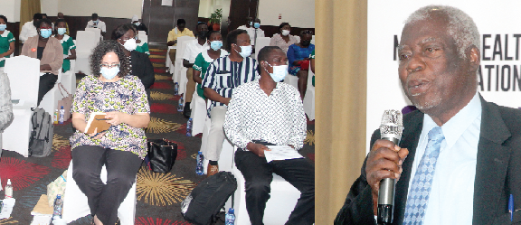 Prof. Joseph Bediako Asare (right), Former Chairman of the Mental Health Board, giving his remarks. Picture: ESTHER ADJEI 