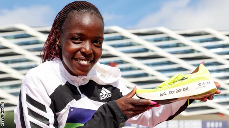 Kenya's Agnes Tirop broke the world record for a women's 10km road race in Germany in September