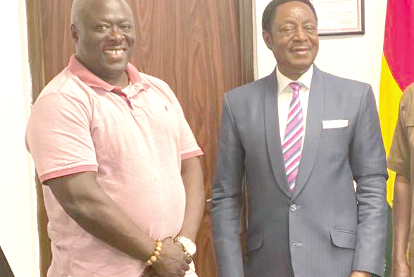  Mr James Agbey (left), Chairman of the Action Movement of the NDC, with Dr Kwabena Duffour, former Governor of Bank of Ghana