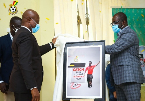 Kurt Simeon Okraku (right) launched the policy when he took over as GFA boss