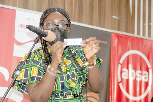  Ms Gifty  Twum Ampofo, Deputy Minister of Education in charge of TVET, balloting for the preliminary stage. Picture: ESTHER ADJEI