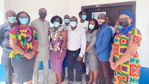 Dr Ibrahim Musah (2nd from right), presenter of the SDG Six review report, with the participants