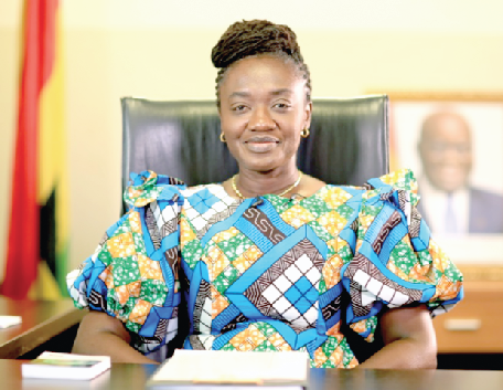 Ms. Ama Pomaa Boateng speaking at the virtual launch