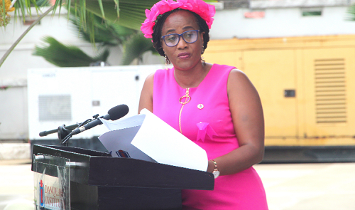 Dr Antoinette Tsiboe-Darko, Executive Director of Danquah Institute,  addressing participants in the ceremony.  Picture: ESTHER ADJEI 