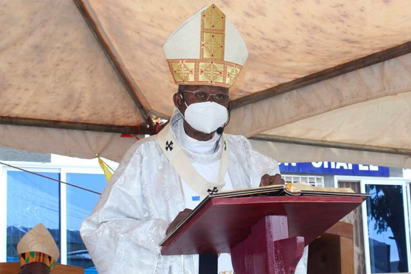 The Most Reverend Philip Naameh,  the Metropolitan Archbishop of Tamale, addressing the parishioners of the OLA Cathedral