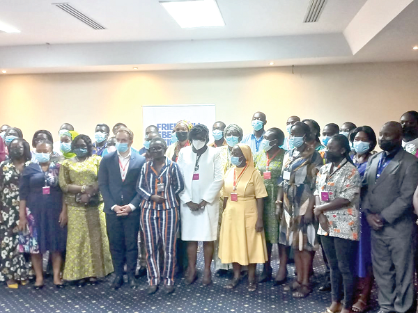Professor Akua Opokua Britwum (arrowed), a Lecturer at the University of Cape Coast, with some participants 