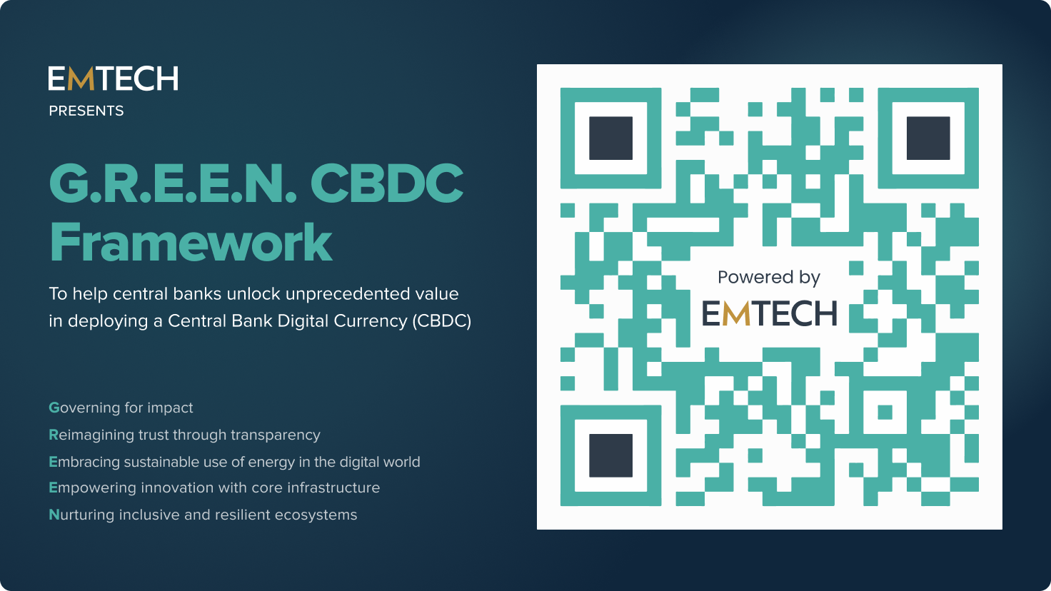 EMTECH Introduces The G.R.E.E.N. CBDC Framework - Graphic Online