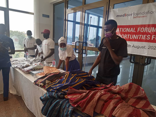 Some of the beneficiaries exhibiting their products at the National Youth Forum 