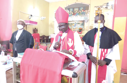  Rt Rev Dennis Debukari Tong, Bishop of Anglican Diocese of Tamale, speaking at the synod