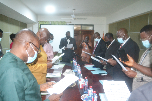 The Governing Council members being sworn in