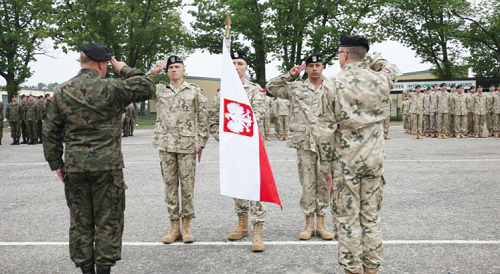 Polish troops before they left for a mission in Afghanistan in 2018