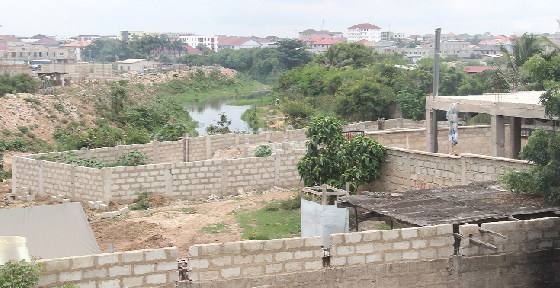  Some structures built very close to the lagoon