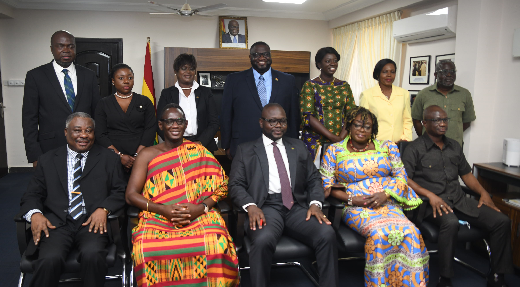  Mr Francis Asenso-Boakye (seated middle), Minister of Works and Housing, with members of the board