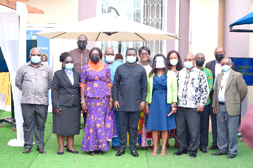 The two deputy ministers of education, executives of Ecole Thérèse and some dignitaries during the inauguration of the institution