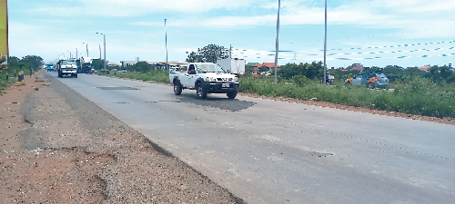A section of the patched road where drivers previously struggled to manouvre 