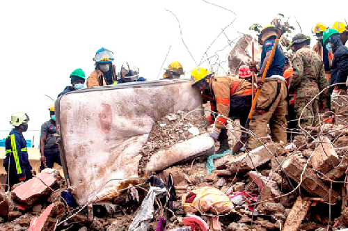 Rescuers trying to save those caught up in the rubble in Haiti after the earthquake on August 14. Credit: BBC