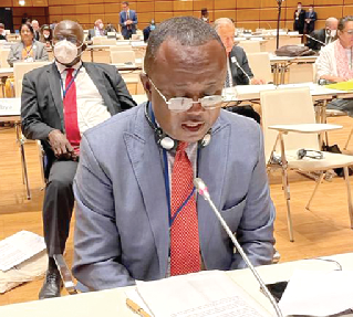 Mr Joseph Osei-Owusu at the Fifth World Conference of Speakers of Parliament in Vienna, Austria