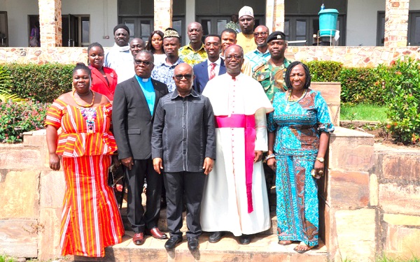 Dr Archibald Letsa (middle, front) and Bishop Fianu (2nd from right, front) with members of the Regional Peace Council