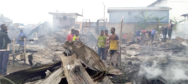 Fire guts Tema Timber Market - 3 Shops, several wooden structures destroyed