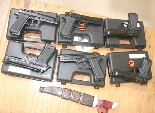  Some of the firearms retrieved by the police