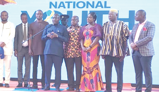 Vice-President Dr Mahamudu Bawumia (3rd from right) and other dignitaries performing the official launch