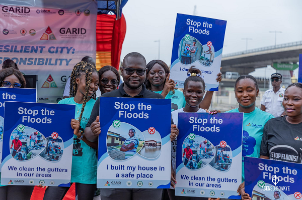 Francis Asenso-Boakye (right), Minister of Works and Housing, launching the Social Behaviour Change Communication (SBCC) Campaign.
