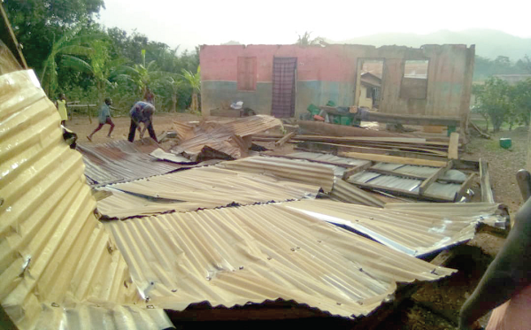 Some of the roofs taken off on the day of the incident
