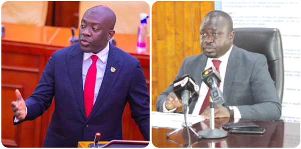 Kojo Oppong Nkrumah — Minister of Information (left) & • Prof. Samuel Kobina Annim — Government Statistician: Provisional data shows that the recovery was stronger than projected