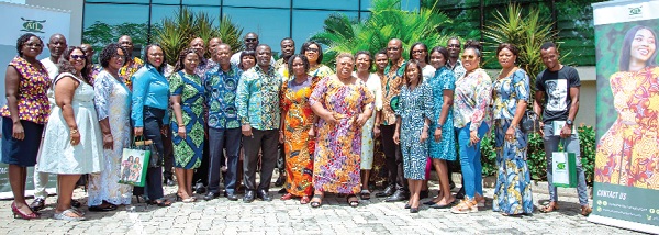 Some of the award winners with management of Akosombo Textiles after the award ceremony