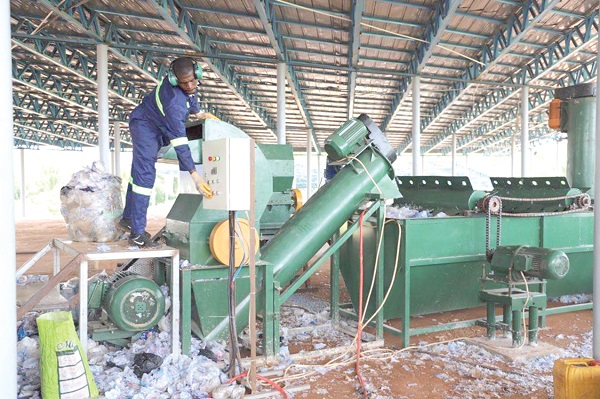  A worker accessing the newly installed waste-to-energy power plant at Gyankobaa. Picture: EMMANUEL BAAH