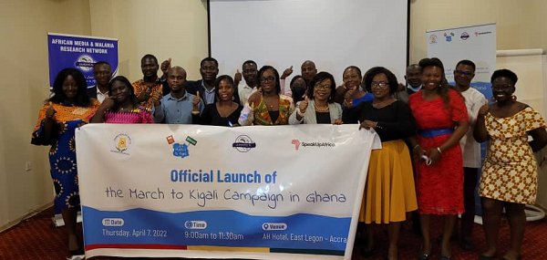 Participants at the Ghana launch of the 'March to Kigali' campaign in Accra