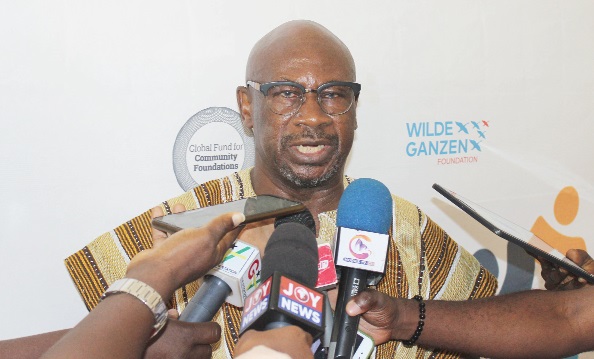 Ibrahim Tanko Amidu, Programme Director, Star Ghana Foundation, speaking to the press. Pictures: ERNEST KODZI