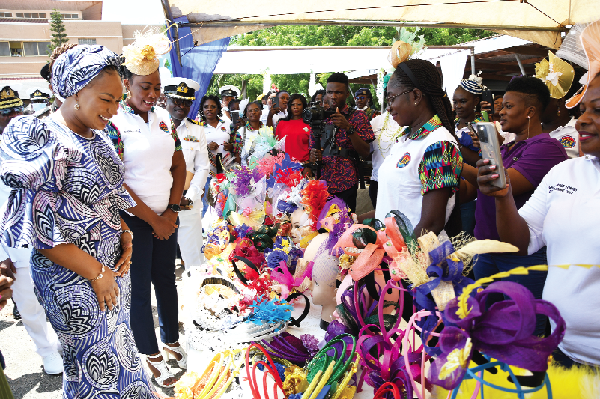 The Second Lady, Mrs Samira Bawumia inspecting some of the items on display