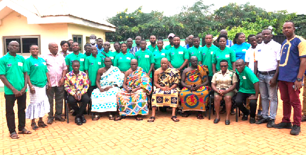 Members of the Land Management Board, officials of EcoCare Ghana, Tropenbos Ghana and chiefs who graced the occasion