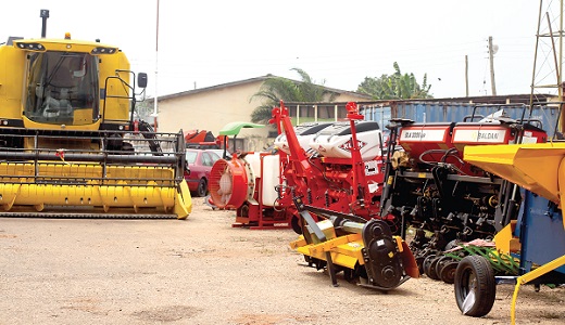 Some of the machinery displayed at the Agricultural Engineering Services Directorate in Accra.