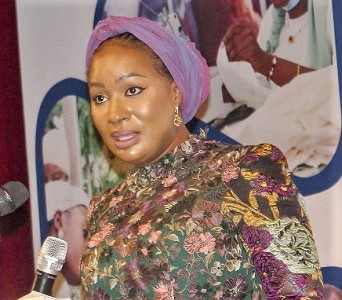 Samira Bawumiah, wife of the Vice President, delivering her keynote address at the ceremony. Picture: ERNEST KODZI