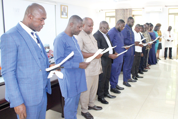 Members of the Eastern Regional Council of the GNCCI taking their oath of office  